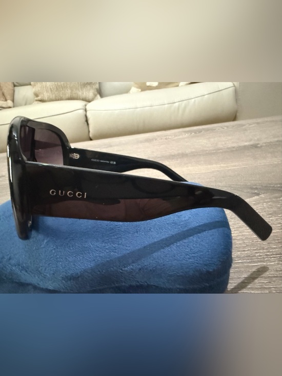 Gucci Black Shield Sunglasses with Gradient Smoke Lenses
